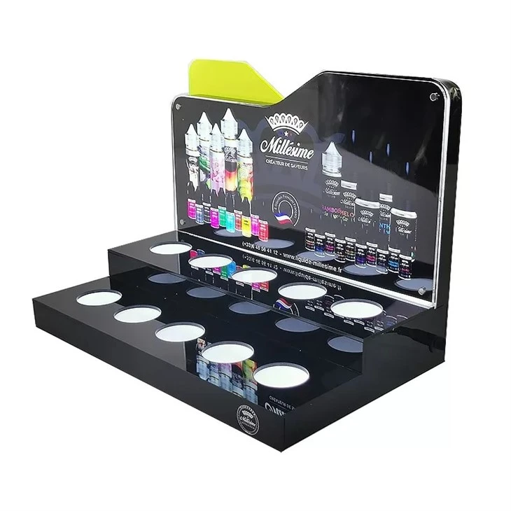 Elektronisk cigaretolie displaystativ LED lysende displaystativ