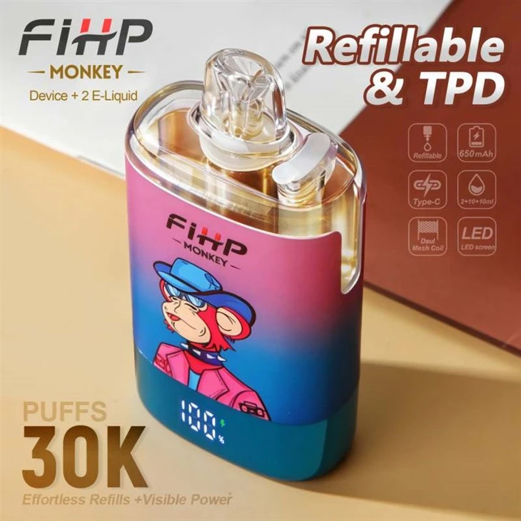 FIHP MONKEY 30K Puffs Genopfyldelig TPD