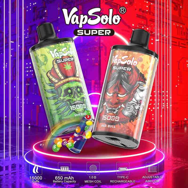High-Quality-Vapsolo-Super-15000-Puffs-E-Cigarette-Disposable-Vapes-Box-650mAh-Rechargeable-Batteries-26ml-Puff-12K-15K-10K-5-Display-Screen-VapeVapSolo SUPER 15000 High-Quality-Vapsolo-Super-15000-Puffs-E-Cigarette-Disposable-Vapes-Box-650mAh-Rechargeable-Batteries-26ml-Puff-12K-15K-10K-5-Display-Screen-VapeVapSolo SUPER 15000